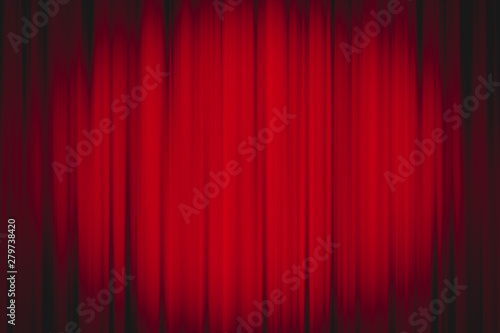 Theater red curtain on stage entertainment background, Red curtain.