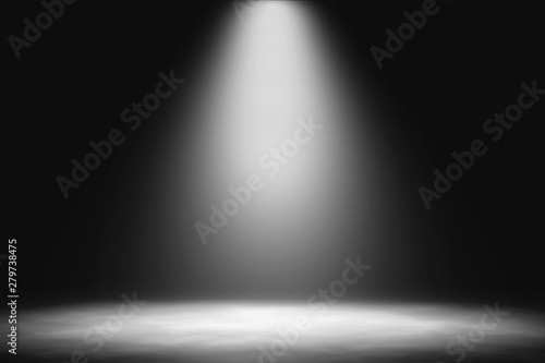 White spotlight on stage entertainment background.
