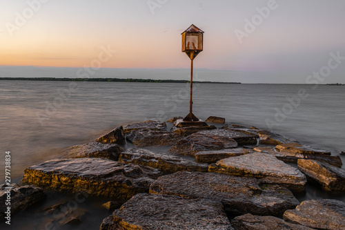 sunset time at sibbald point beach Ontario Canada photo