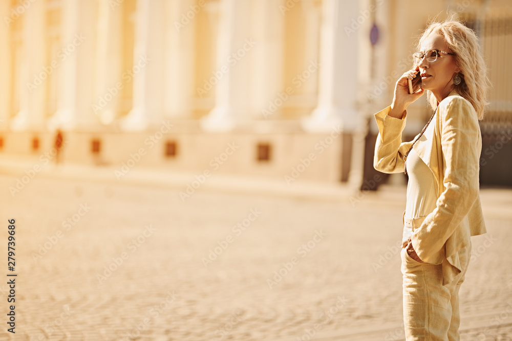 Fototapeta premium talking on mobile