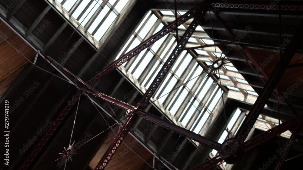 Silhouetted ceiling of train station old Silhouetted ceiling of train station old