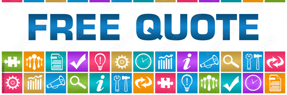 Free Quote Colorful Box Grid Business Symbols Free Quote Colorful Box Grid Business Symbols