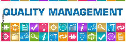 Quality Management Colorful Box Grid Business Symbols 