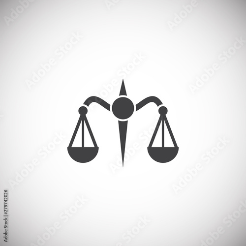 Scale icon on background for graphic and web design. Simple illustration. Internet concept symbol for website button or mobile app.