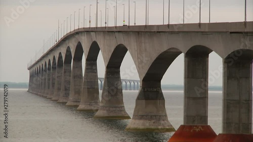 A close up of Confederation Bridge from PEI, Canada.