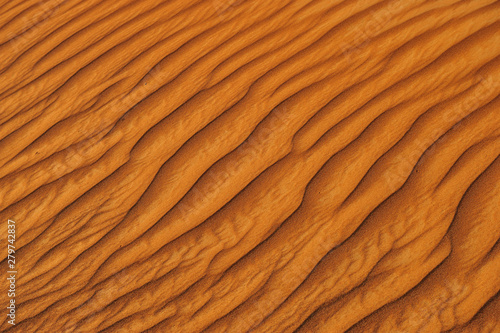 The structure of dunes in the desert, Dubai, United Arab Emirates.Close up.Areal view.
