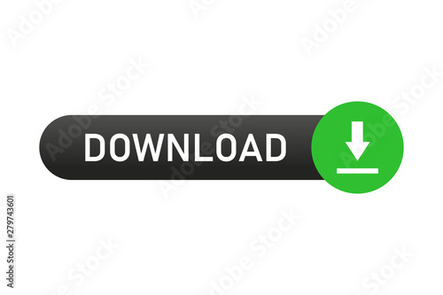 Download button isolated web element for application or websites. Button for buy or download.