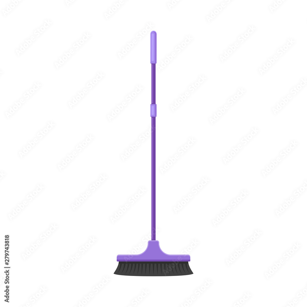 Brush for sweeping with black bristles. Vector illustration on white background. Brush for sweeping with black bristles. Vector illustration on white background.