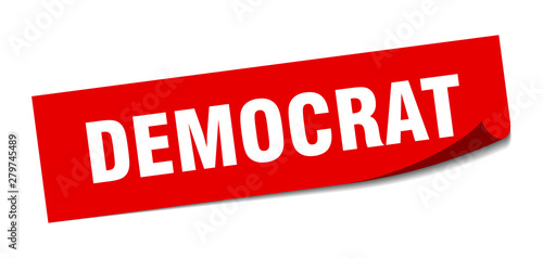 democrat sticker. democrat square isolated sign. democrat