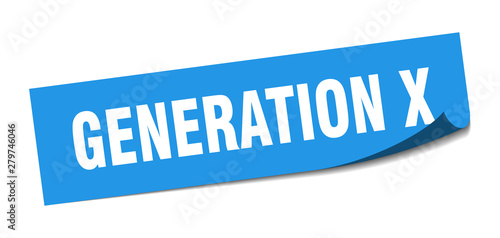generation x sticker. generation x square isolated sign. generation x