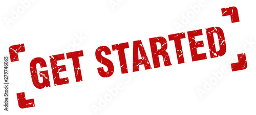 get started stamp. get started square grunge sign. get started