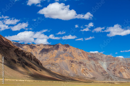 Himalayan mountain landscape along Leh to Manali highway. Majestic rocky mountains in Indian Himalayas, India © OlegD