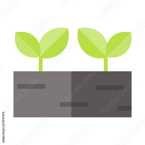 Organic cultivation plant tree icon. Flat illustration colored vector isolated icons of Eco Clean Green Energy for web © WooGraphics