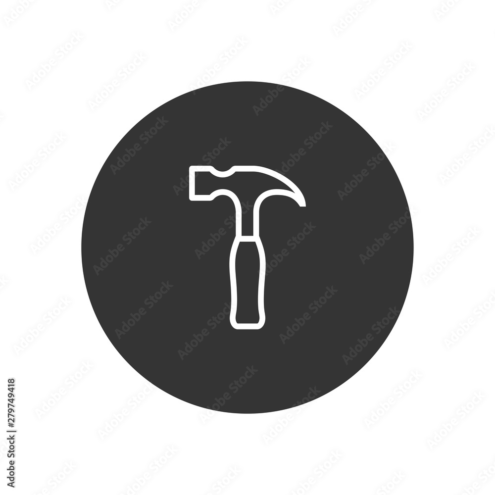 Hammer vector icon in modern style for web site and mobile app Hammer vector icon in modern style for web site and mobile app