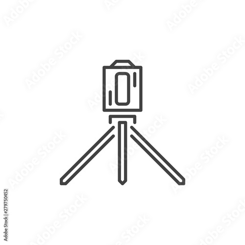 Laser level Tool outline vector icon or design element on white background