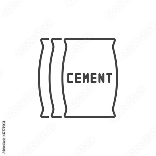 Cement Bag vector concept outline icon or design element