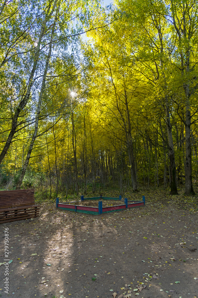 Playground in the forest park Playground in the forest park