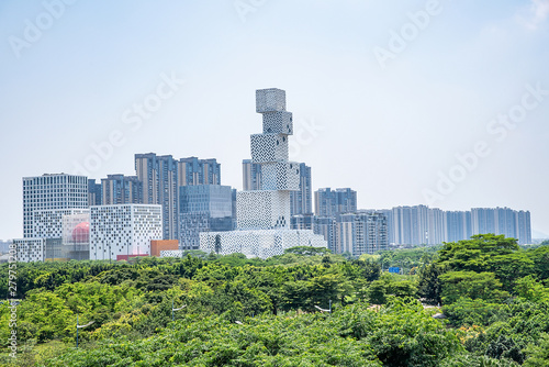 China's Guangdong Province, Shandong Dongping New City City Scenery Skyline