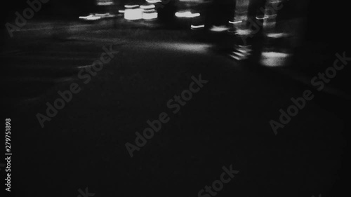 urban dynamic motion. night city hyper lapse. fast speed movement.