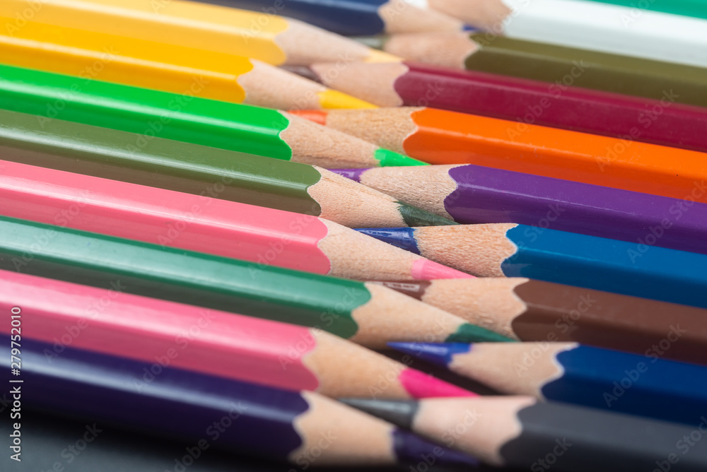 Unity and diversity. Still Life Conceptual - Colored Pencils on isolated backround. Shallow depth of field Unity and diversity. Still Life Conceptual - Colored Pencils on isolated backround. Shallow depth of field