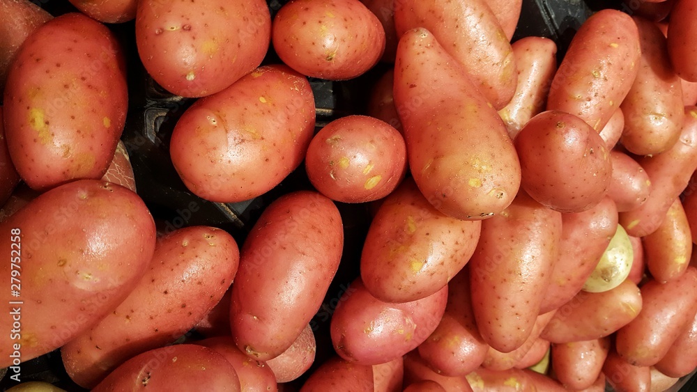potatoes in a market potatoes in a market