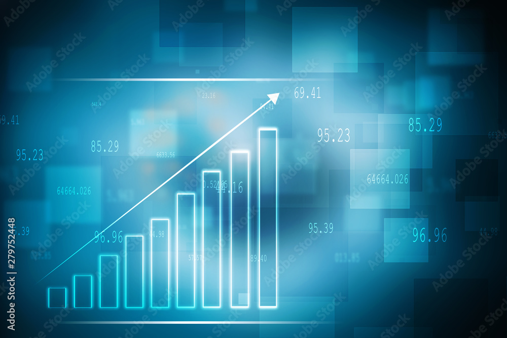 2d rendering Stock market online business concept. business Graph 2d rendering Stock market online business concept. business Graph
