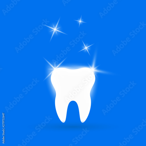white shiny teeth. Simple vector modern design illustration