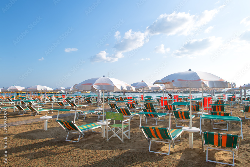 Beach resort on the Romagna coast in Italy