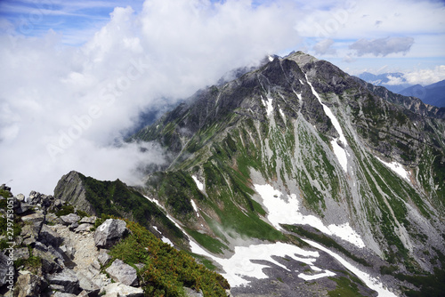 Mountain trail along the ridge 