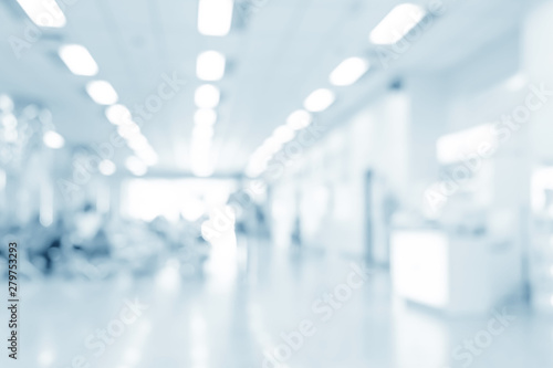 Blurred interior of hospital - abstract medical background. photo