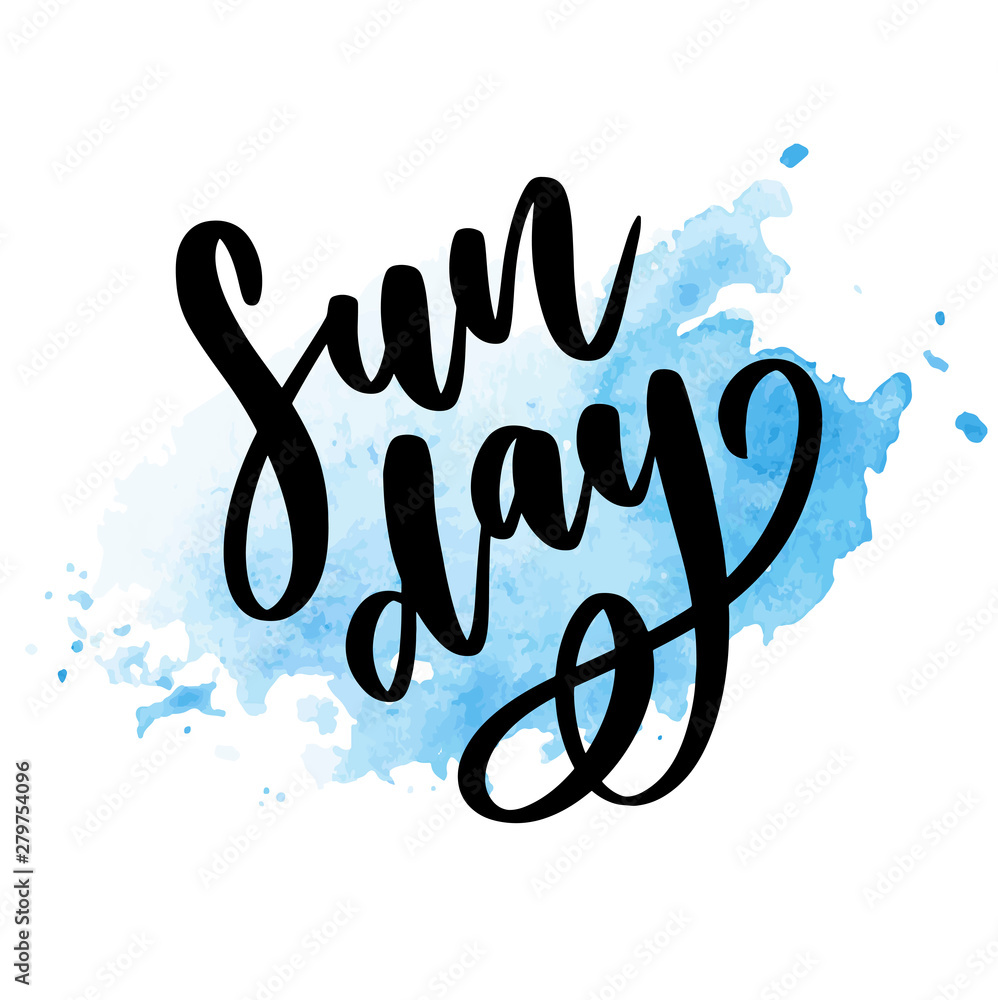 Sunday - Vector hand drawn lettering phrase. Modern brush calligraphy for blogs and social media. Sunday - Vector hand drawn lettering phrase. Modern brush calligraphy for blogs and social media.