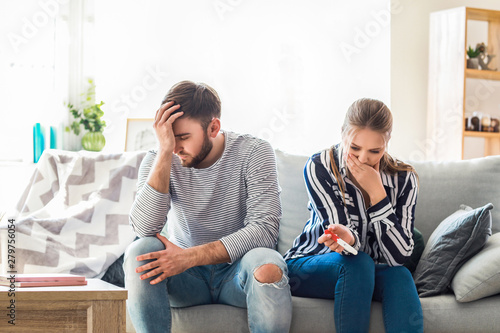Sad couple with pregnancy t...