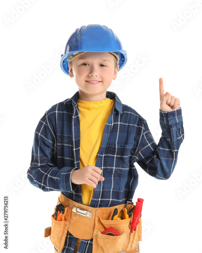 Cute little worker with rai...