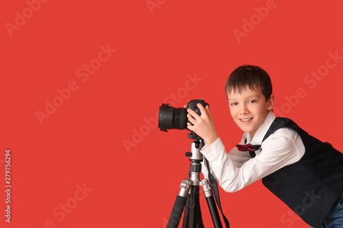 Cute little photographer on...