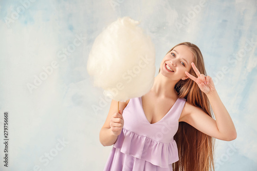 Beautiful woman with cotton...