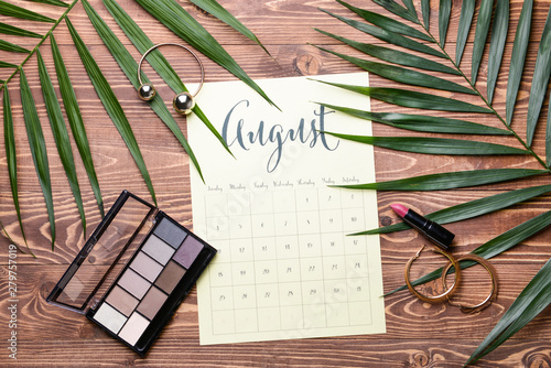 Paper calendar, cosmetics a...