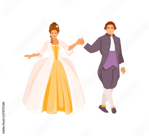 Historical ballroom dance vector