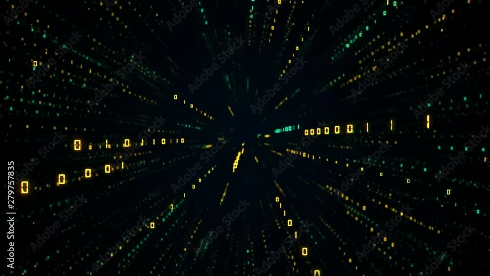 Digital futuristic data tunnel seamless loop. Binary 0 and 1 numbers in cyberspace. Lightspeed computer network connection concept. Technology and connectivity 3D animation with alpha channel Digital futuristic data tunnel seamless loop. Binary 0 and 1 numbers in cyberspace. Lightspeed computer network connection concept. Technology and connectivity 3D animation with alpha channel