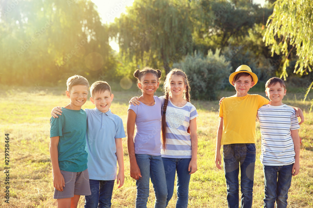 Group of children outdoors on summer day