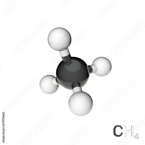 Methane model molecule. Iso...