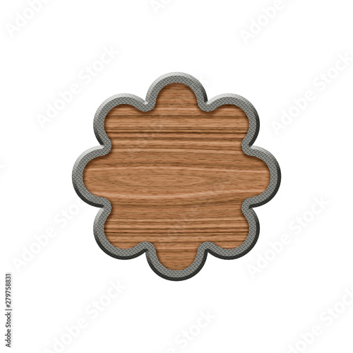 Wooden badge with metallic ...
