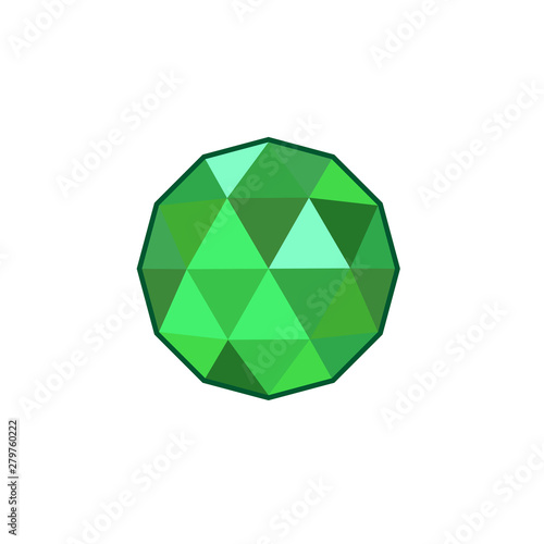 Green crystal and gemstones line icon template color editable. Diamond symbol vector sign isolated on white background. Sympel logo vector illustration for graphic and web design