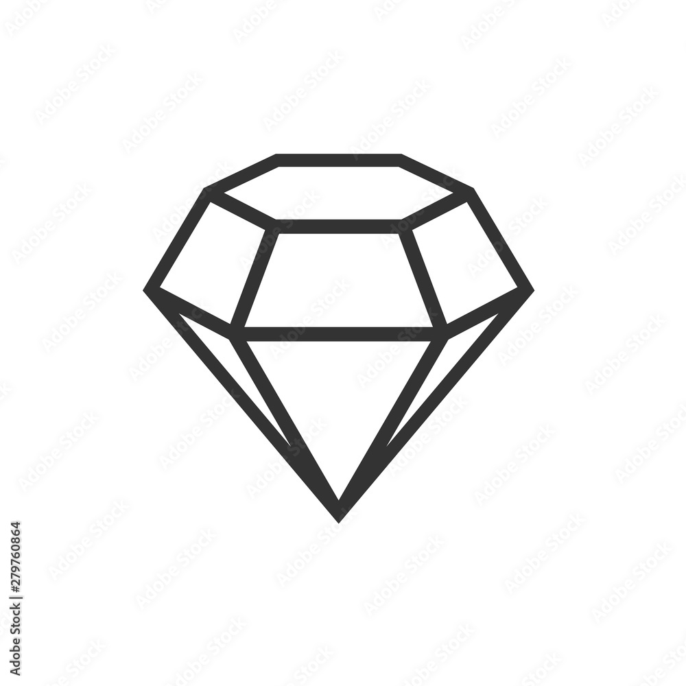 Crystal and gemstones line icon template color editable. Diamond symbol vector sign isolated on white background. Sympel logo vector illustration for graphic and web design Crystal and gemstones line icon template color editable. Diamond symbol vector sign isolated on white background. Sympel logo vector illustration for graphic and web design