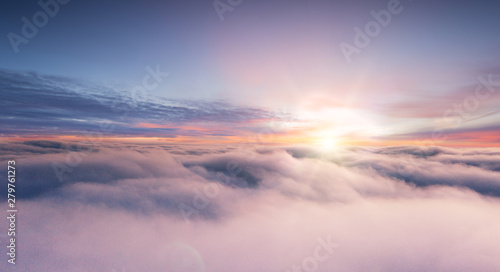 Sunset sky with beautiful c...