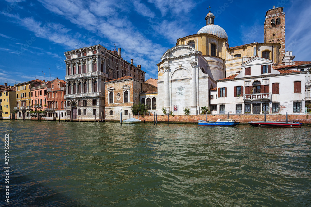 Grand canal  and San Geremia Church in Venice, Italy.