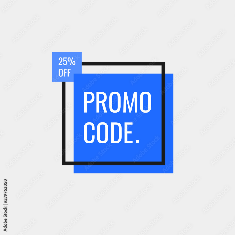 Fototapeta premium Promo code, coupon code, 25 percent off. Geometric banners. Flat style vector illustration