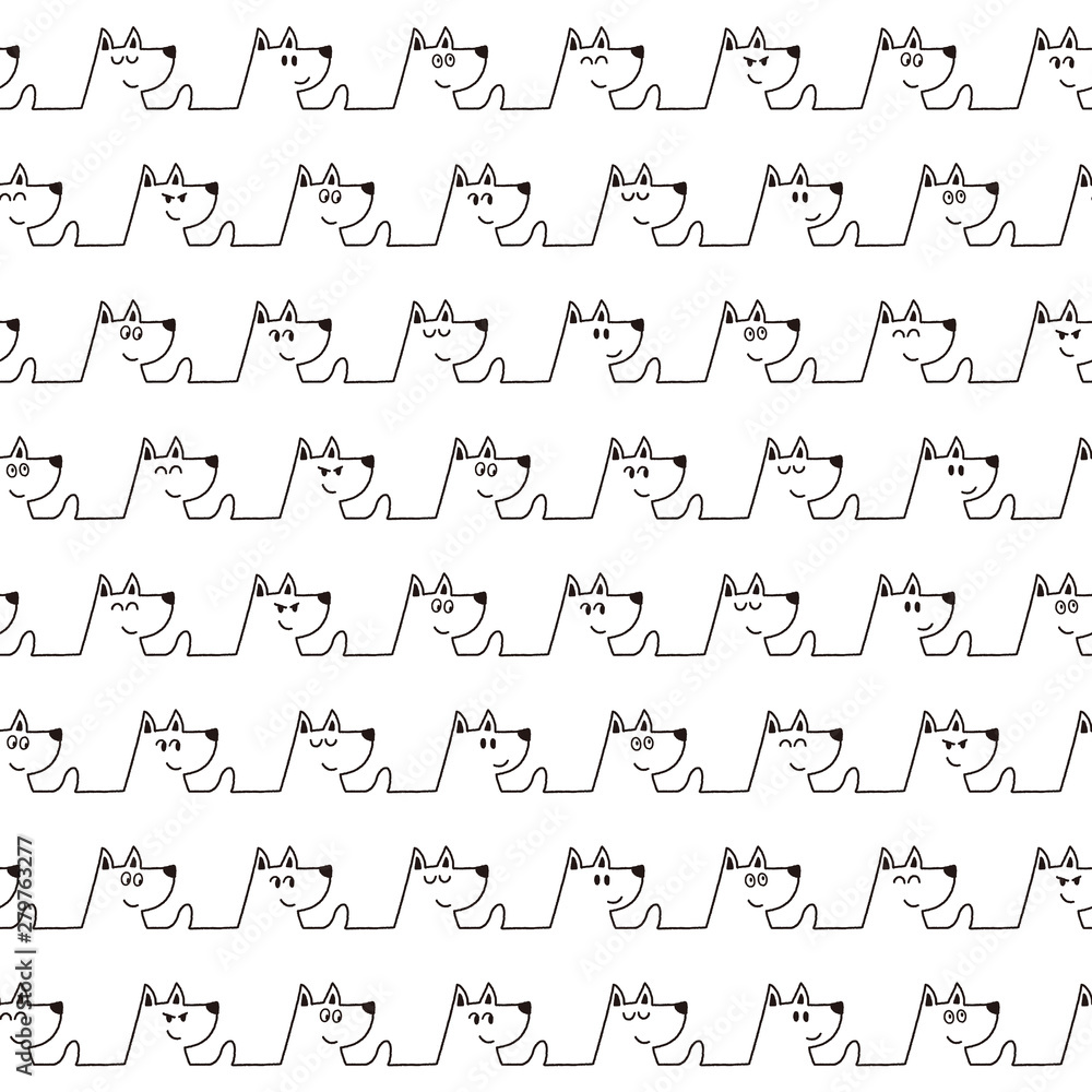 Obraz premium Funny and cute dog seamless pattern,