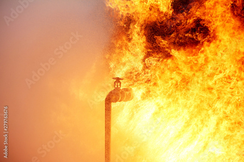 Wallpaper Mural Fire the oil pipeline leak and explose.Crude oil transport with pipe leak and explose. Torontodigital.ca