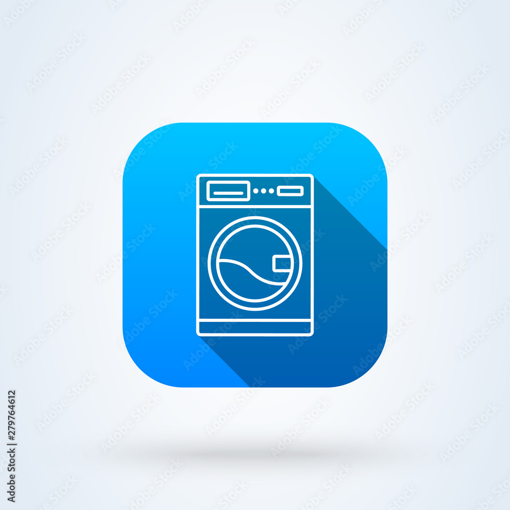 Washing machine. line art Simple modern icon design illustration. Washing machine. line art Simple modern icon design illustration.