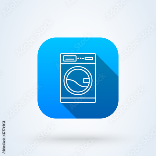 Washing machine. line art Simple modern icon design illustration.